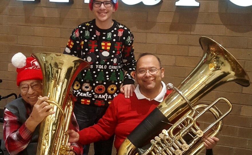 Three generations of Ortegas at TubaChristmas in Pueblo, Colo.