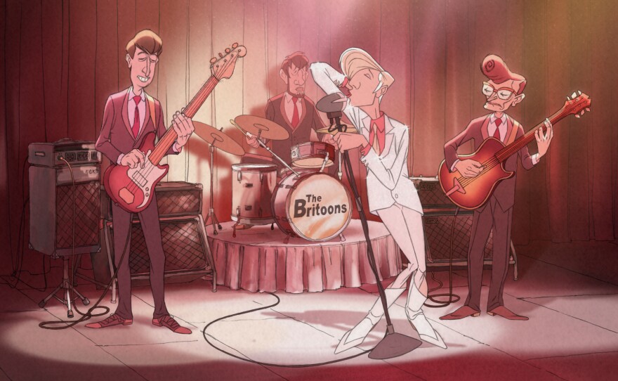 The Beatles-like pop band in "The Illusionist."