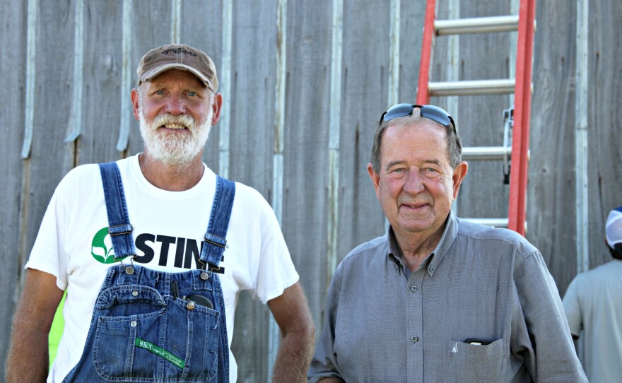 Farm owner Larry Gerdes and tenant Ben Kirrchoff inherited a barn several decades ago that is no longer sturdy enough or large enough for modern farming.