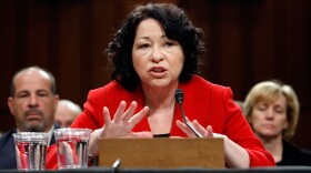 Supreme Court nominee Judge Sonia Sotomayor answers questions from Sen. Patrick Leahy during the second day of her confirmation hearings on Capitol Hill July 14, 2009 in Washington, DC.