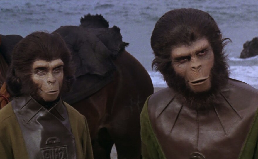 Kim Hunter and Roddy McDowell in "Planet of the Apes," recently released on Blu-ray in a 40th Anniversary box set.