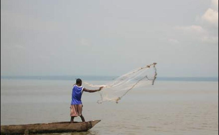 The people who've fled on to the islands in Lake Upemba survive almost entirely from fishing.