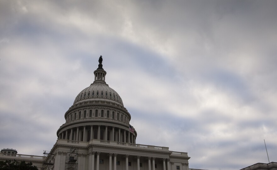 The Capitol is seen in Washington Monday morning, with only a week left for Congress to pass a funding bill in order to avoid a government shutdown.