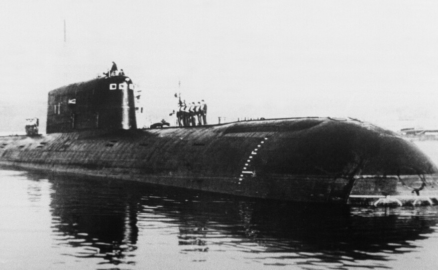 An undated picture taken in St. Petersburg of the"Komsomolets" before it sank.