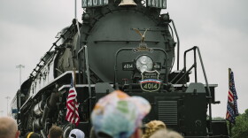 Attendees take photographs and admire Union Pacific's Big Boy No. 4014, the world's largest operating steam engine locomotive, during a stop in Philadelphia on July 5, 2026. As part of the celebration for America's 250th anniversary, the steam engine train is on tour for public display in multiple cities and states across the United States.
