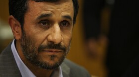 Iranian President Mahmoud Ahmadinejad attends a meeting with UN Secretary-General Ban Ki-Moon at the UN on September 25, 2009 in New York, New York. Ahmadinejad denied accusations by the U.S., France and Great Britain that Iran is secretly enriching uranium. (Photo by Spencer Platt/Getty Images)