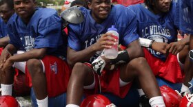 While coaches in New Jersey and Philadelphia push their players in two-a-days, teams in Virginia are also taking to the field. Here, players from T.C. Williams High School in Alexandria, Va., practice on a hot August day.