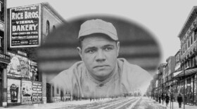Promotional graphic for the film "Babe Ruth At Sing Sing."