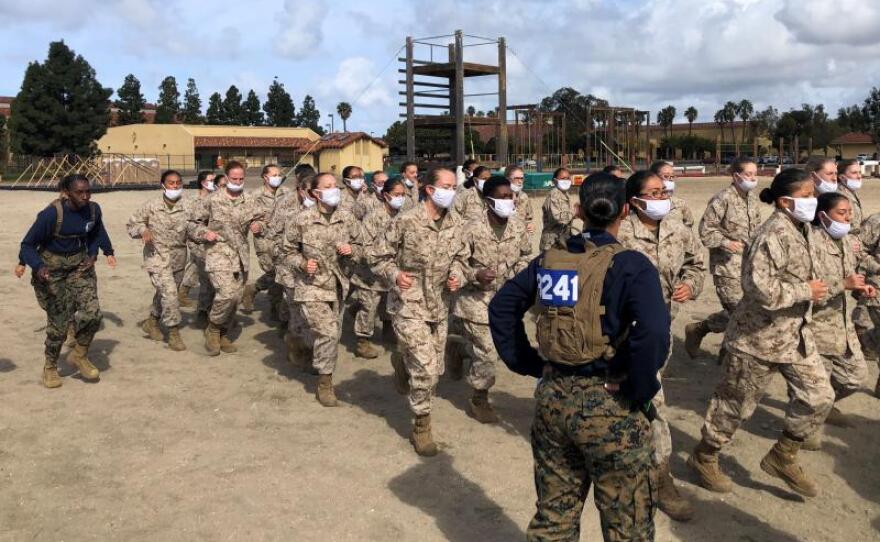 The first class of female recruits arrived at Marine Corps Recruit Depot San Diego this winter, ending almost a hundred years when the boot camp accepted only men.