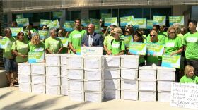 San Diego City Councilman Scott Sherman speaking at a Share San Diego press conference outside the San Diego County Registrar of Voters Office on Aug. 30, 2018. The coalition submitted thousands of signatures to overturn the city's new short-term vacation rental regulations. 