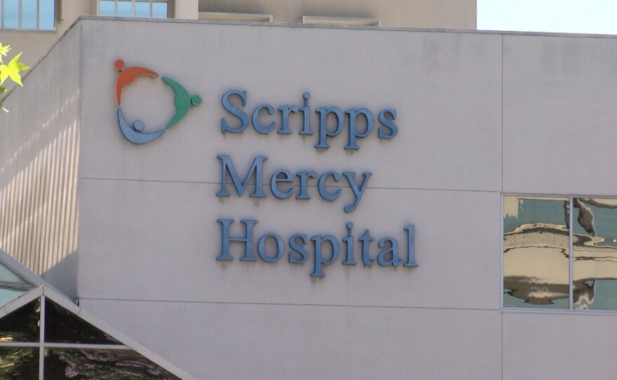 Outside of Scripps Mercy Hospital in Hillcrest, May 26, 2021.