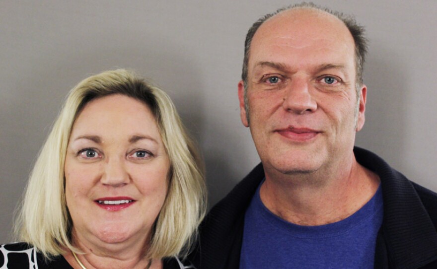 Ruth Coker Burks with her friend Paul Wineland. Wineland's partner was one of many AIDS patients she's cared for over the past three decades.