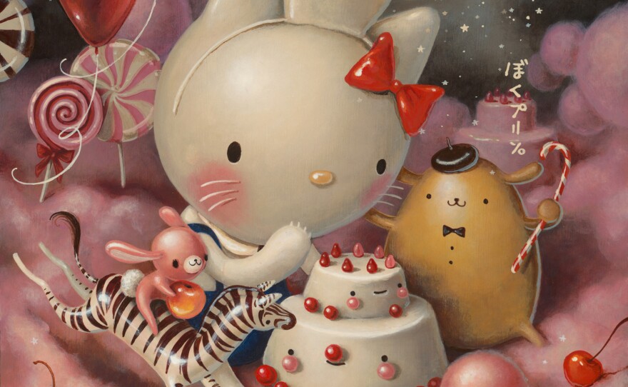Eat Cakes, You Kitty by Brandi Milne, 2014, acrylic on wood