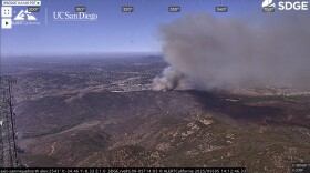 The Lodge Fire burns near Spring Valley in East San Diego County on Sept. 5, 2025. 