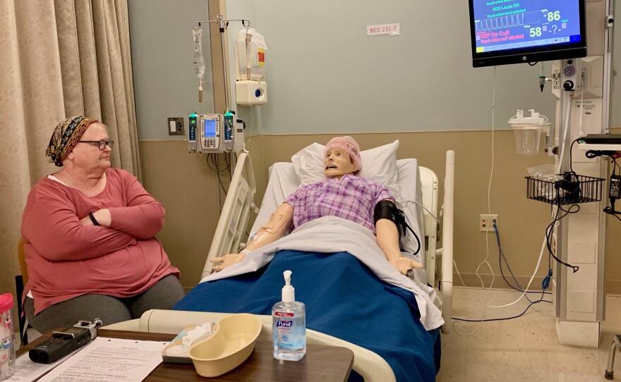 Belmont University's nursing program started hiring actors like Vickie James to help with their end-of-life simulations for students.