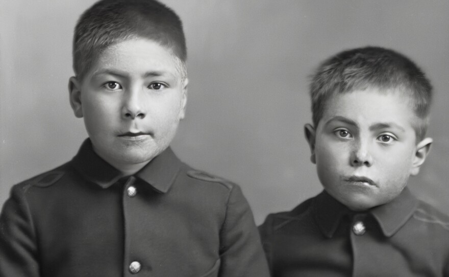 Two Native American boys from Chemawa, Oregon.