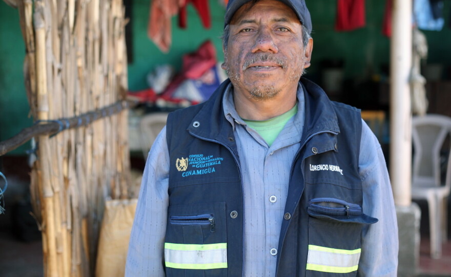 Florencio Hernandez stands in the courtyard of the home he built using money from his jobs working as an undocumented migrant in the U.S. Following his second deportation in 2008, he now works as a tour guide in the volcanic region near the village of San Jose Calderas.