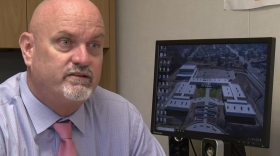 Jonathan Dean, former superintendent of the O’Farrell Charter School in Encanto, is shown during an interview with KPBS in 2018.