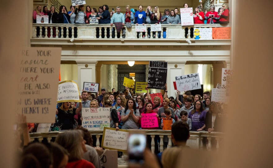 In early April 2018, Oklahoma teachers descended on the Republican-controlled statehouse to make their case for more school funding and better pay.