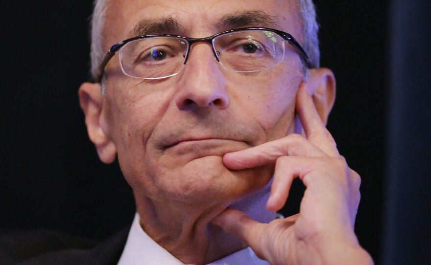 John Podesta moderates a panel discussion during a conference marking the 10th anniversary of the Center for American Progress in October.