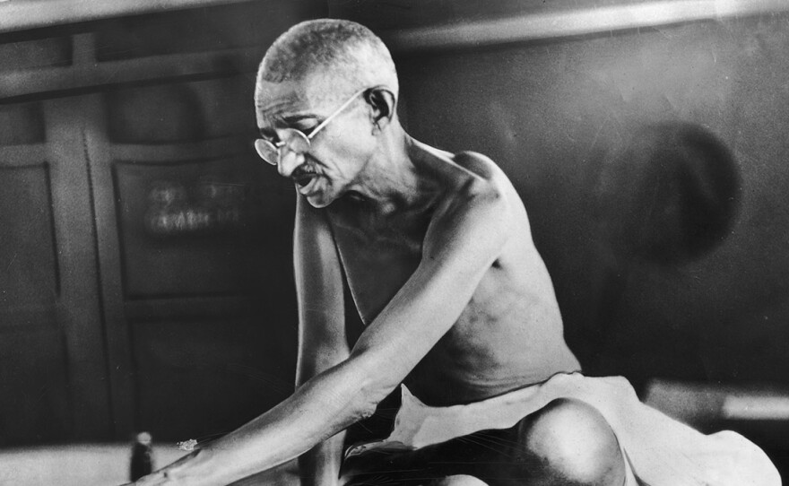 Indian spiritual and political leader Mohandas Gandhi circa 1935.
