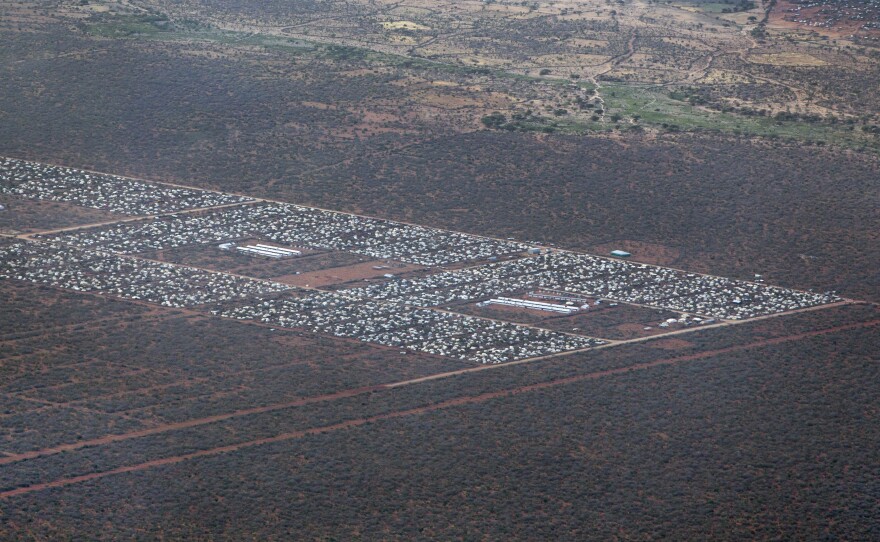 Parts of Dadaab, the world's largest refugee camp, are seen from a helicopter in northern Kenya in 2012.