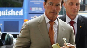 California Gov. Arnold Schwarzenegger arrives at the Landmark E Street Cinemas for a screening of <em>Gerrymandering.</em>