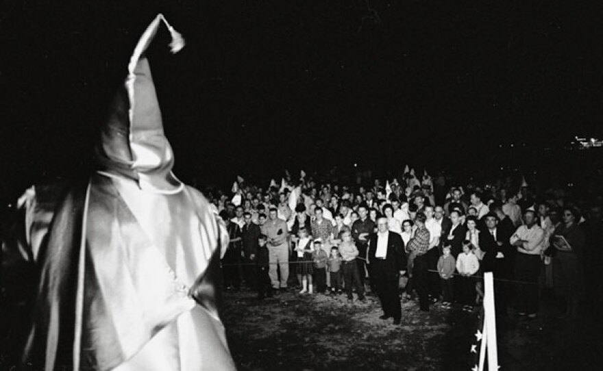 Bob Jones addresses a crowd at a Ku Klux Klan rally, 1965.