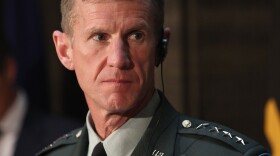 General Stanley A. McChrystal, Commander, U.S. Forces Afghanistan looks on during a press conference at Bendlerblock on April 21, 2010 in Berlin, Germany. 