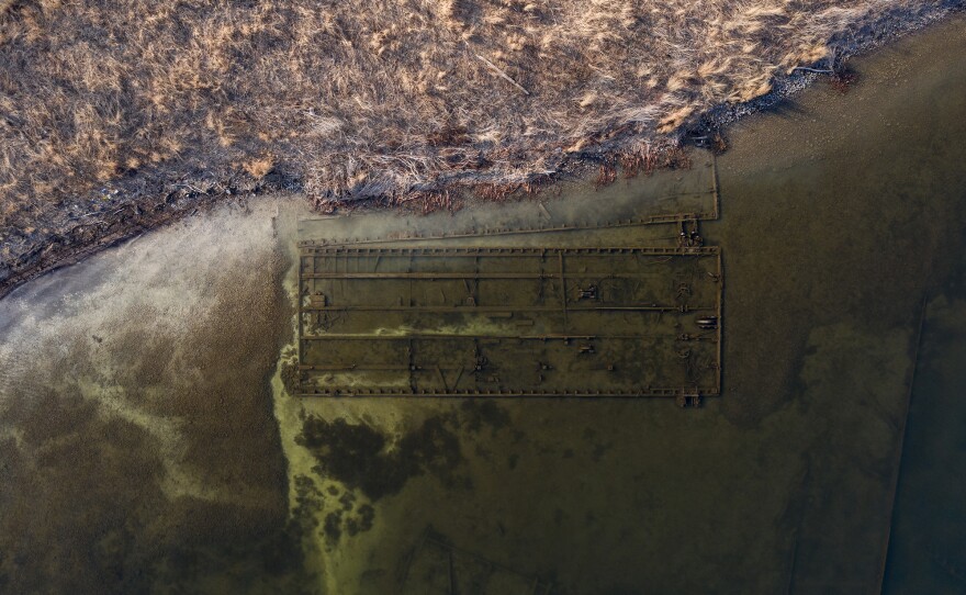 <strong>Syracuse, New York</strong>: A rusted installation at Onondaga lake. The lake was a dumping ground for soda ash waste and is one of the most polluted lakes in America. After years of dredging, the water quality of the lake is slowly returning to levels.