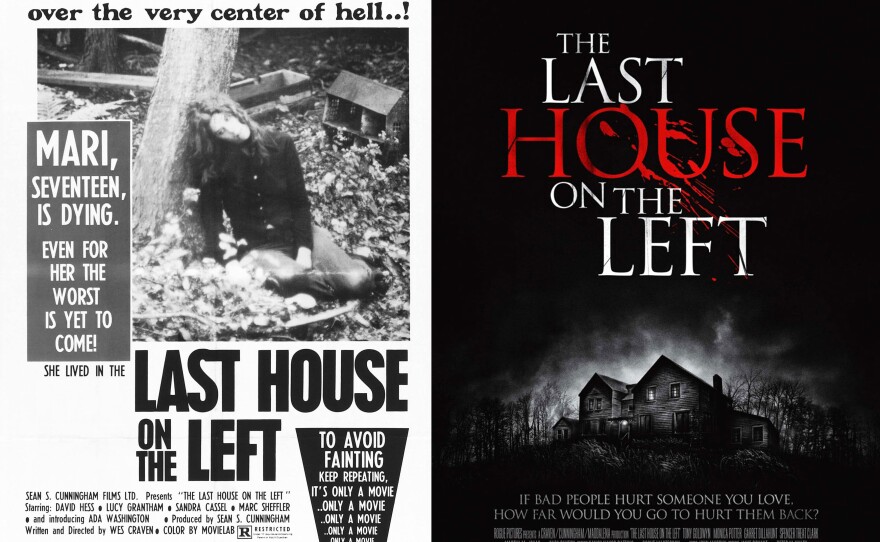 Posters for "The Last House on the Left," 1972 and 2009.