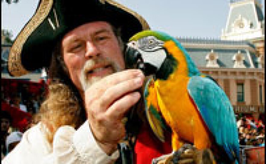 A man poses before the premiere of Walt Disney's <em>Pirates Of The Caribbean: At World's End</em> on May 19, 2007, in Anaheim, Calif.