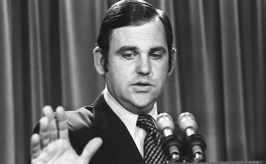 White House press secretary was famous for mounting a strong defense of President Nixon during the Watergate scandal. In 1973, he famously apologized to