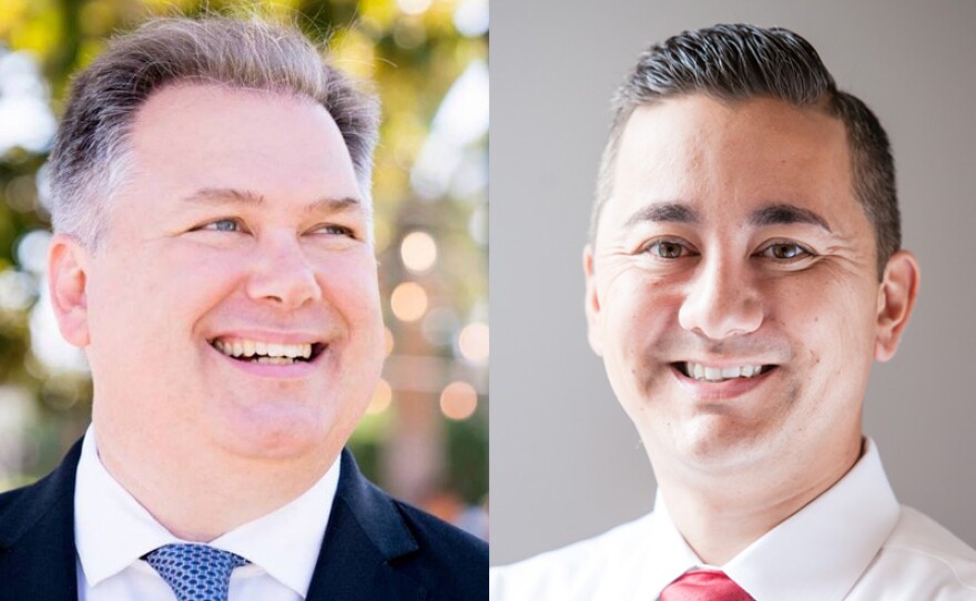 San Diego City Council District 6 candidates Democrat Tommy Hough and Republican Chris Cate are shown in this undated photo.
