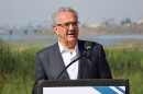 San Diego City Council President Pro Tem Joe LaCava speaks at the San Dieguito Lagoon on Monday, Sept. 30, 2024.