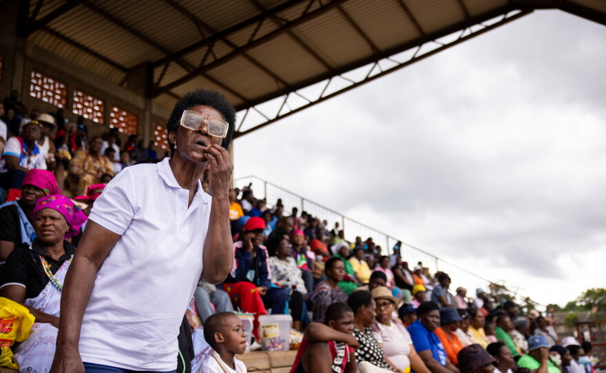 Beauty Mushwane, 72, a grandmother herself, is a proud supporter of the Tzaneen team —Vakhegula Vakhegula. She's cheering them on in their quarter final game against the New England Breakers.