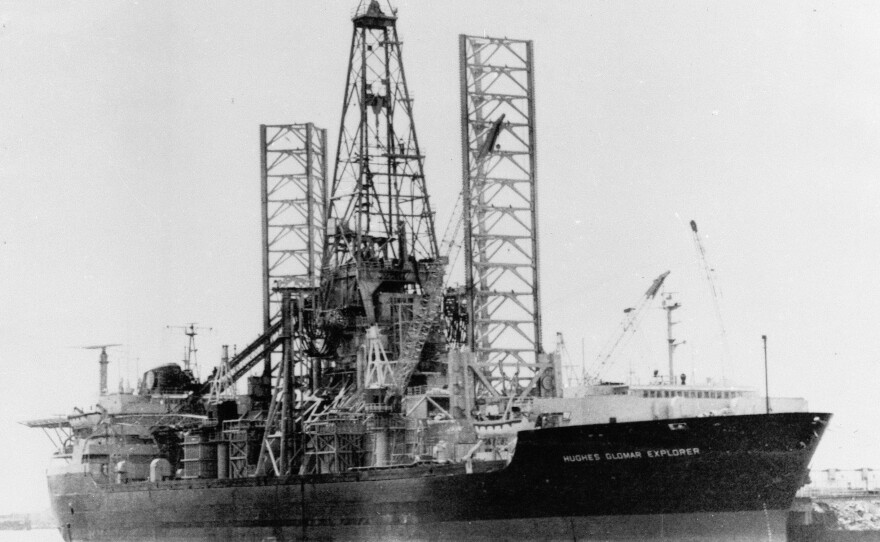 The Hughes Glomar Explorer was custom-built to secretly house a sunken Soviet submarine.