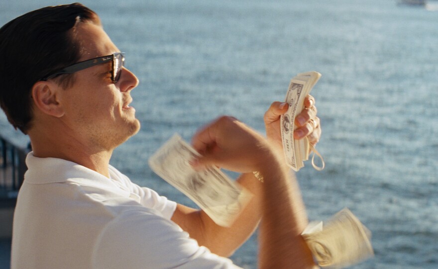 <strong>Other people's money:</strong> Leonardo DiCaprio plays high-living stock swindler Jordan Belfort in <em>The Wolf of Wall Street.</em>