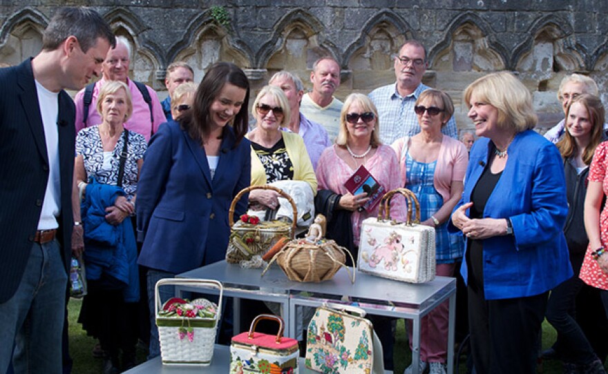 Judith Miller enjoys seeing a collection of post-war handbags from the United States.