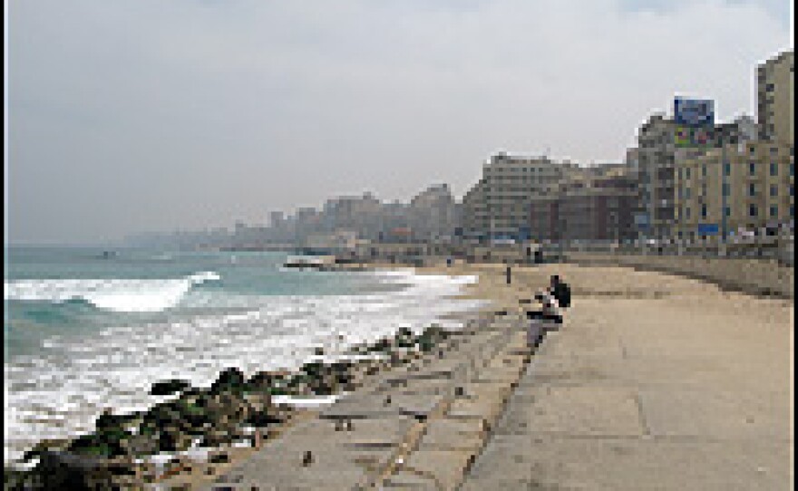 Rising water levels in the Mediterranean Sea are causing the barriers that line Alexandria, Egypt's Eastern Harbor, to slowly break down.