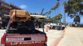 A San Diego-Fire Rescue Lifeguard truck in La Jolla Cove, Sunday, July 22, 2018. 
