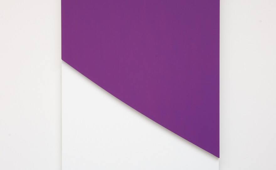Ellsworth Kelly, Purple Curve in Relief, 2009. Oil on canvas, two joined panels, 70 x 52 3/8 x 2 5/8 inches. Private collection.