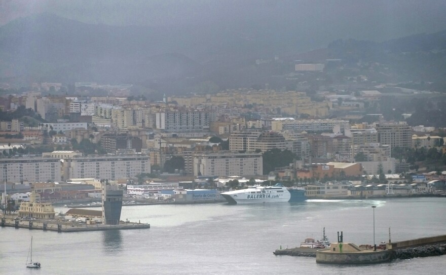 The Spanish sea-port of Ceuta on the northern coast of Africa, shown in a general view on Wednesday, was going to allow several Russian warships to refuel there. But after reports that the convoy was bound for the Syria conflict, Spain asked for details on the mission and Russia withdrew the request.