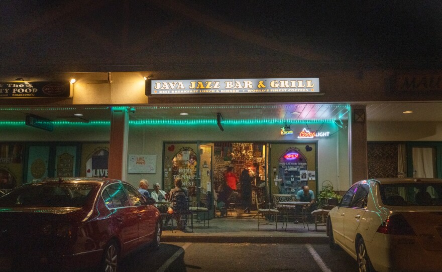 Java Jazz is a cafe and bar in Lahaina that is a local hangout where many Lahaina residents gather and share stories after the fire.