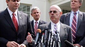 The Blue Dog Coalition, a group of 52 conservative House Democrats, has slowed down the Obama administration's plans for a health care overhaul. Here, from left, are "Blue Dog" Reps. Mike Ross (D-AR) and Rep. Baron Hill (D-IN), with Rep. Henry Waxman (D-CA) and Rep. Frank Pallone Jr. (D-NJ).