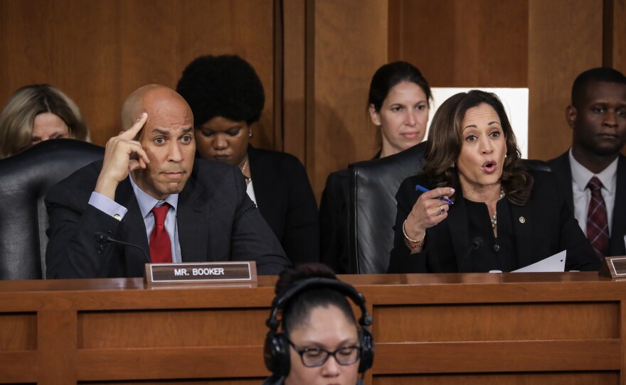 Democratic Sens. Cory Booker of New Jersey and Kamala Harris of California both scored points with the progressive base during the Kavanaugh hearings.