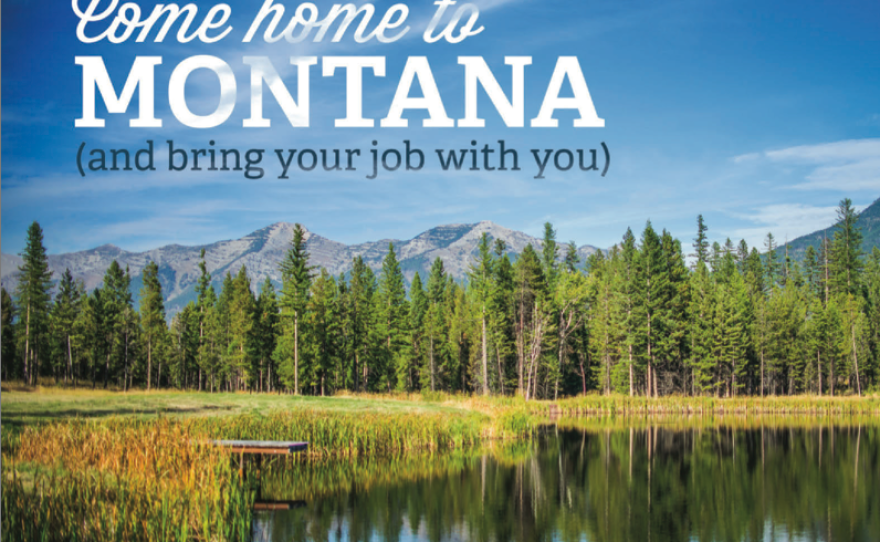 Greg Gianforte is distributing a brochure urging workers to "come home to Montana" and telework from there.