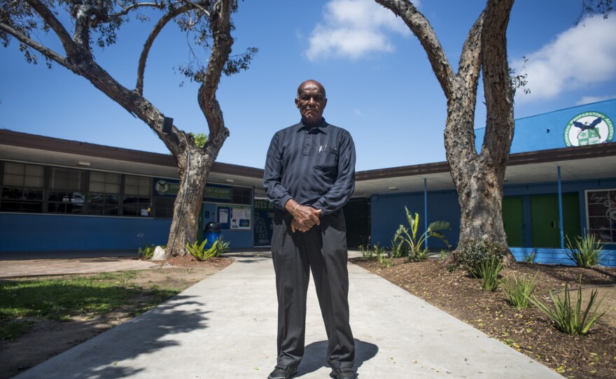 Cecil Steppe, GPA founder and board chairman, poses for a portrait outside the school on May 11, 2017.