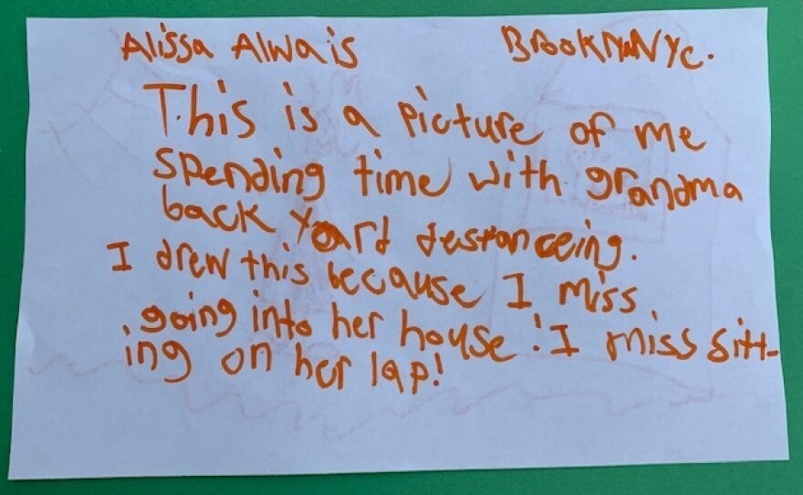 "The picture is her visiting her grandma under the new social distancing guidelines. Alissa plays in the yard and her grandma watches from the house," says Jonathan Alwais.