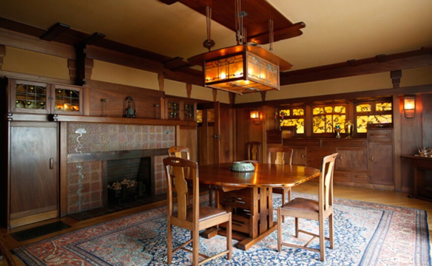 The Calif. retreat of the wealthy Gamble family, the Gamble House, built by architects Charles and Henry Greene, is a prime example of the American craftsman bungalow style.